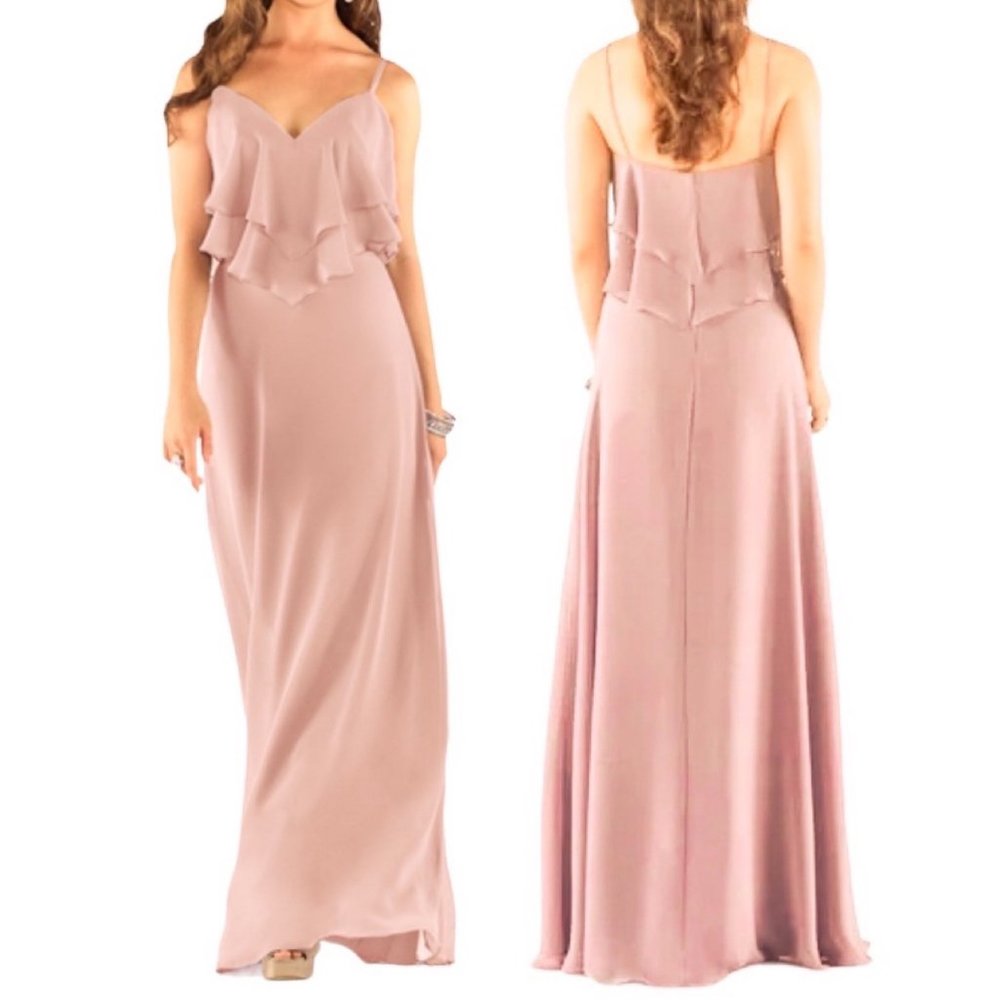 Sorella Vita 8796 Tiered Ruffle Chiffon Bridesmaid Dress in Shades of Pink Blush